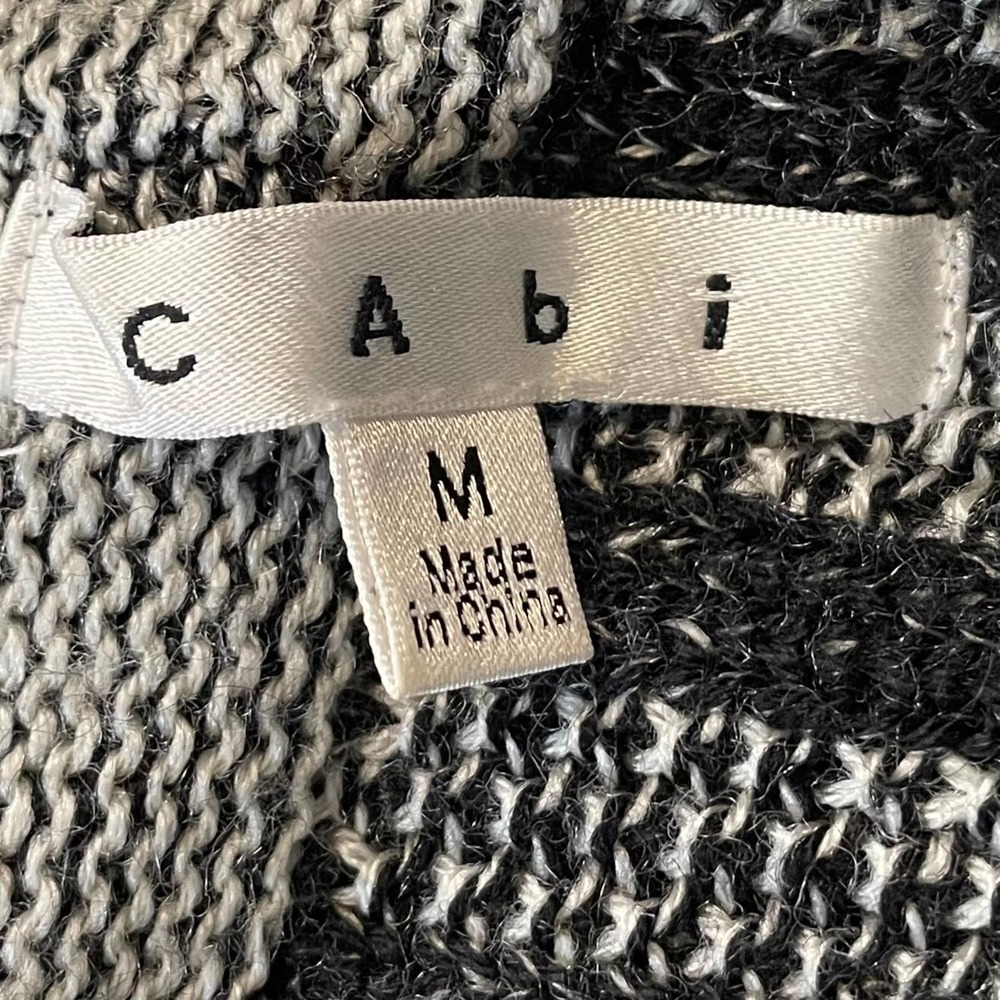 Cabi Black White Wool Patchwork Circle Cardigan S… - image 4